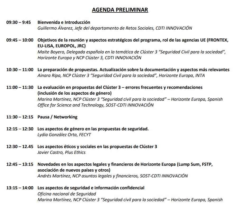 Agenda Jornada preparación Cluster 3 2oct2025